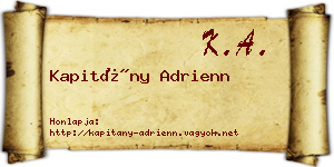 Kapitány Adrienn névjegykártya